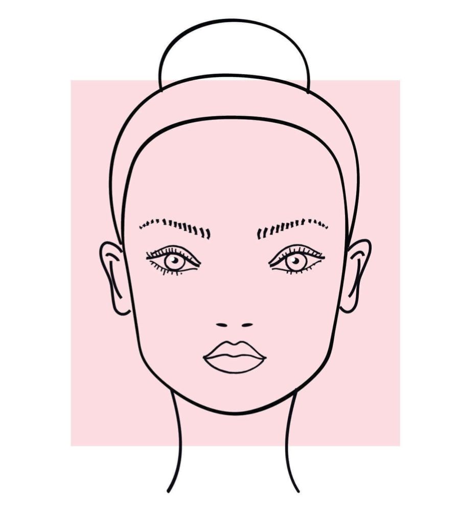 Line drawing of square face shape